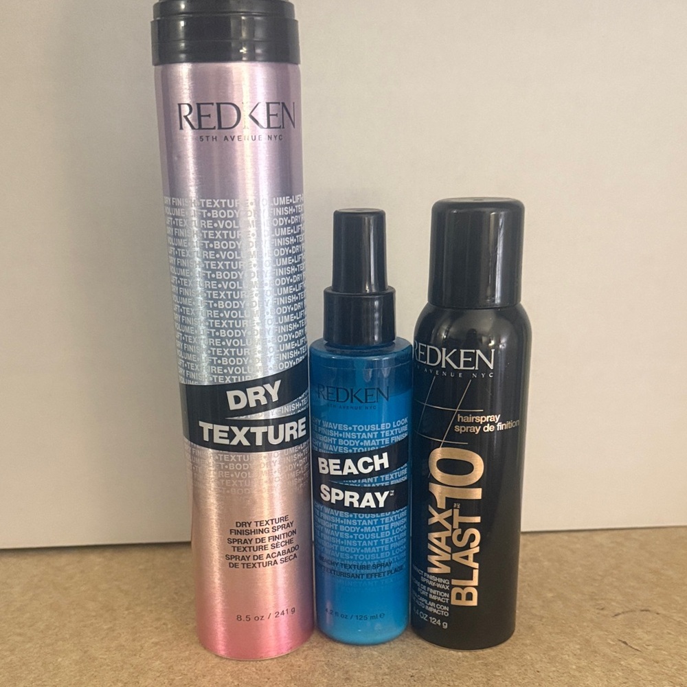 Redken Styling Set with Pink, Blue, and Black Bottles